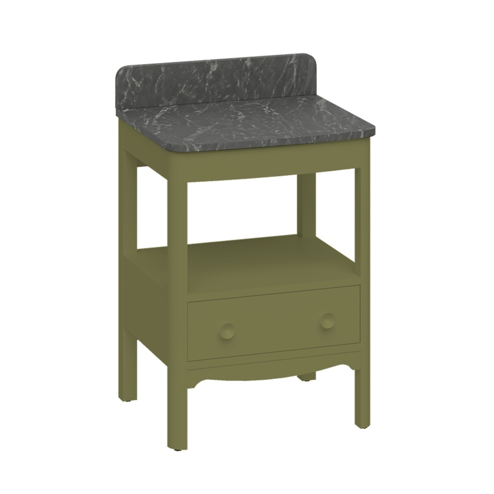 Product cut out image of Burlington Guild 620 Carlyle Green Furniture Unit and Marquina Worktop GU6500DCG_FS GU620TMQ